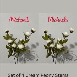 Michaels Cream Peony Floral Stems